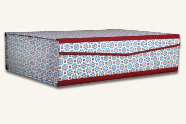 Box floral pattern blue, red, magnetic closure